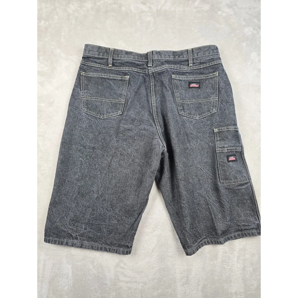 Dickies Carpenter Shorts Mens 38 Fit 37 Black Denim ER305BK Utility Workwear - Picture 7 of 9